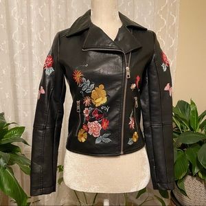 Embroidered Leather Jacket